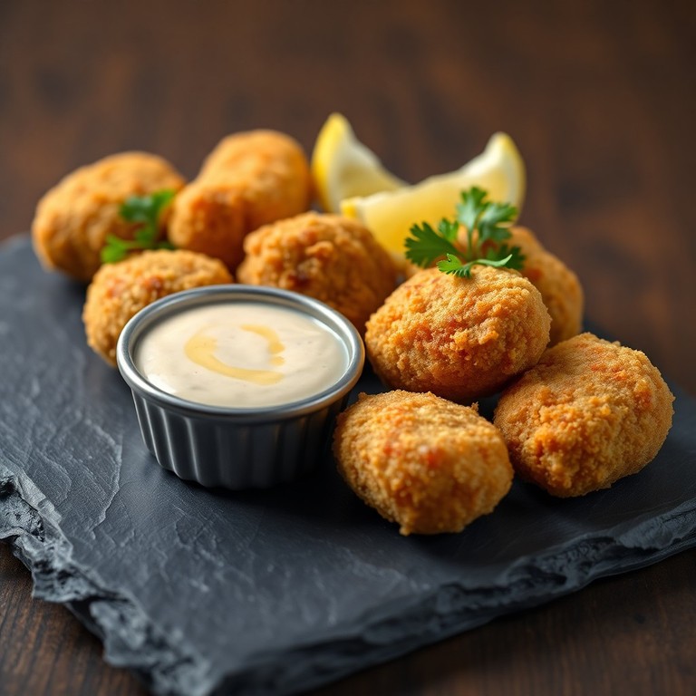 Croquetas de Pollo y Papa con Salsa de Yogurt y Tahín