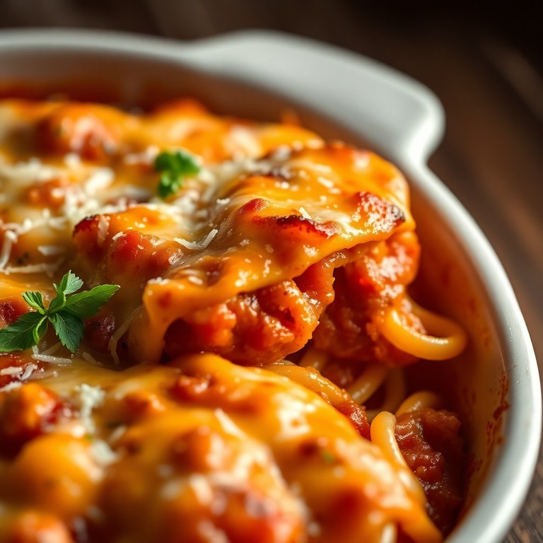 Pasta al Horno con Carne de Res y Verduras Gratinada