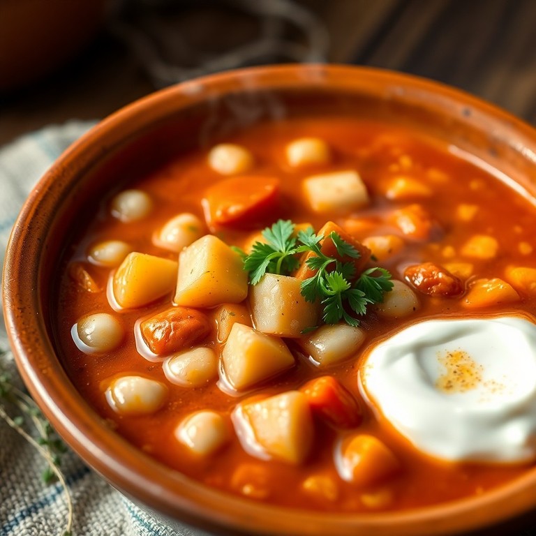 Slow Cooker Ungarische Bohnensuppe (Bableves-Stil)