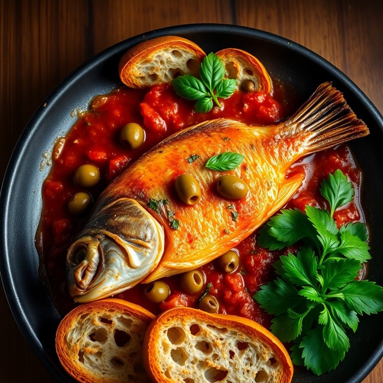 Gebratener Petersfisch mit Mediterraner Tomatensauce