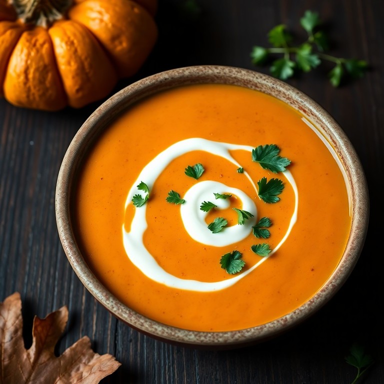 Geröstete Kokos-Ingwer-Suppe mit Hokkaido und Indischen Gewürzen