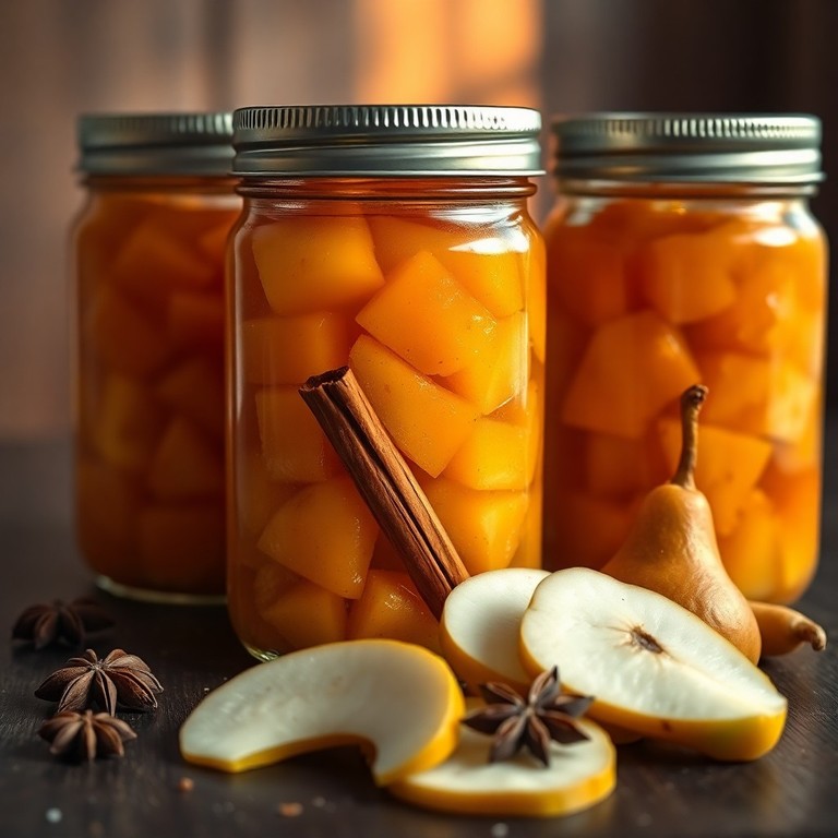 Compota de Pera, Mamón y Calabaza con Canela y Envasado al Vacío