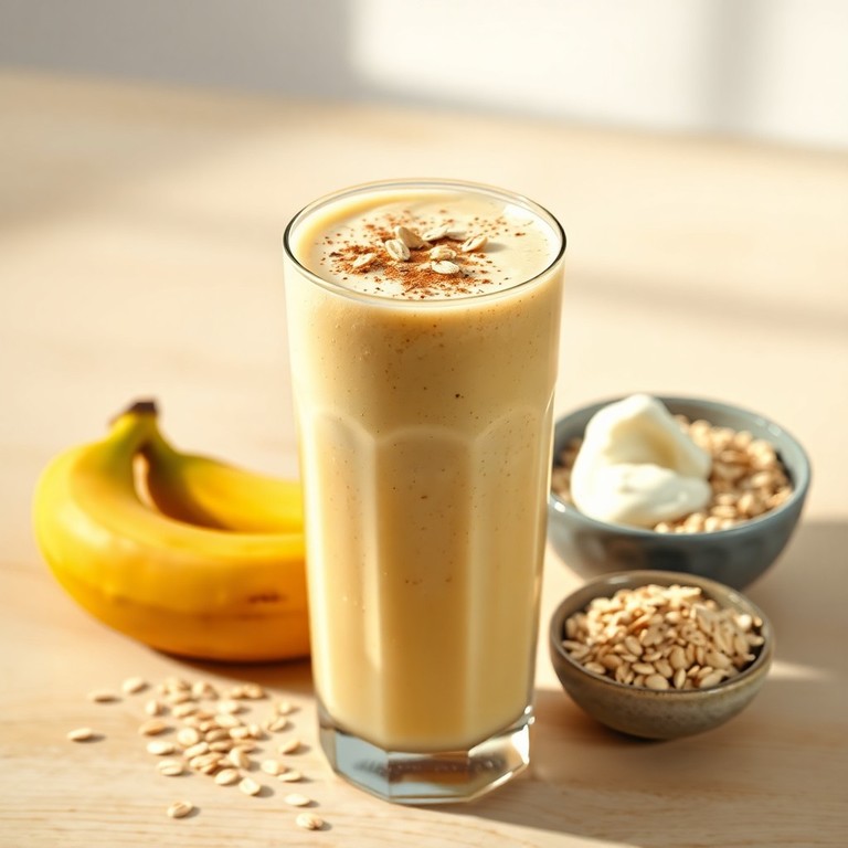 Smoothie Cremoso de Banana, Aveia e Iogurte Natural