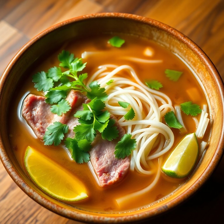 Klassische Vietnamesische Pho Bo (Rindfleisch-Nudelsuppe)