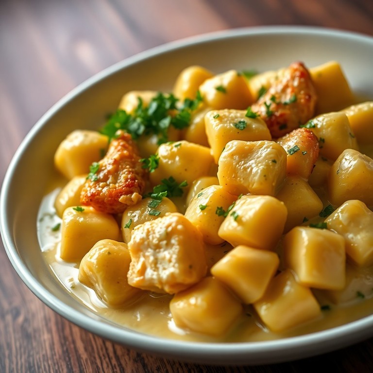Gnocchi Cremosi alla Senape con Pollo Croccante