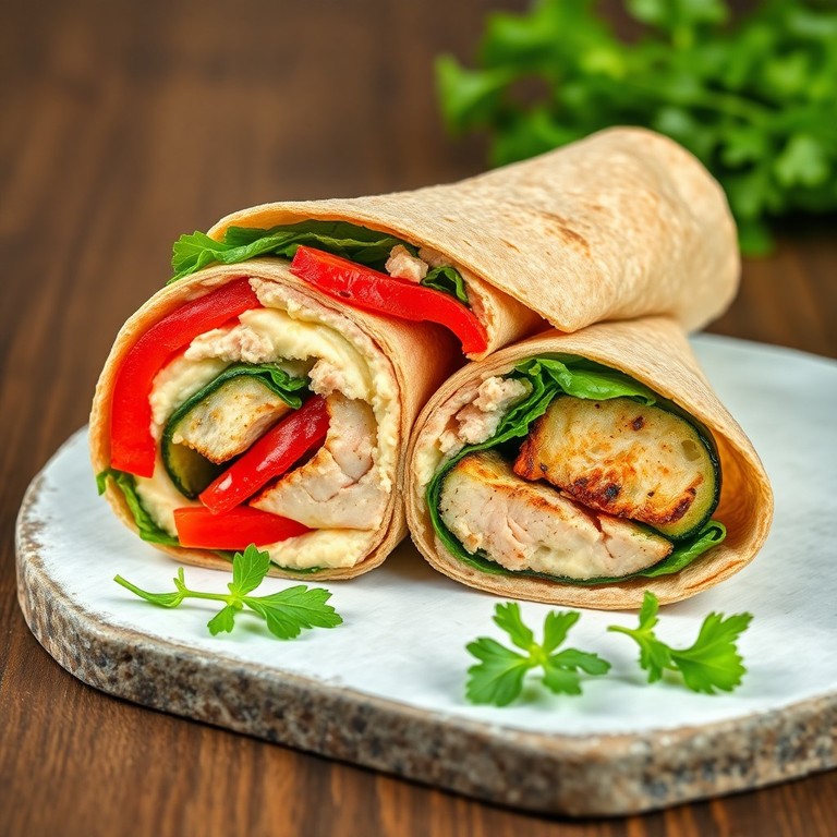 Wrap di Tonno e Verdure Grigliate con Hummus