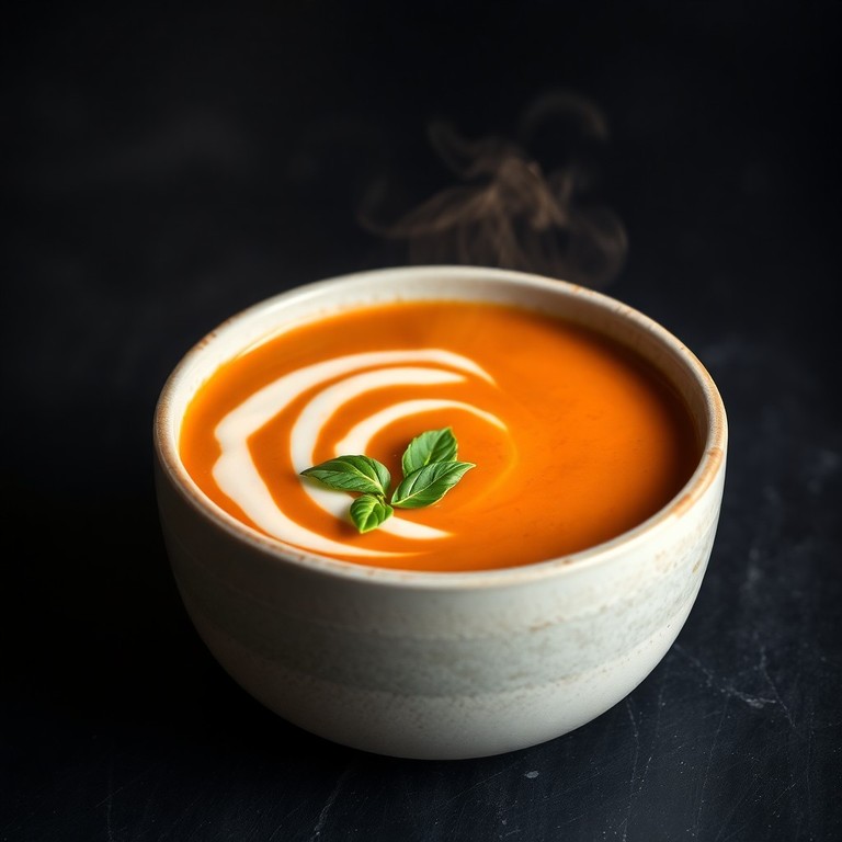 Velouté de Courge et Tomates Acidulées au Bouillon de Bœuf