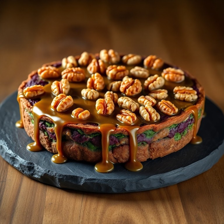 Tarta Vegana de Hojas de Betarraga y Nueces con Glaseado de Arce