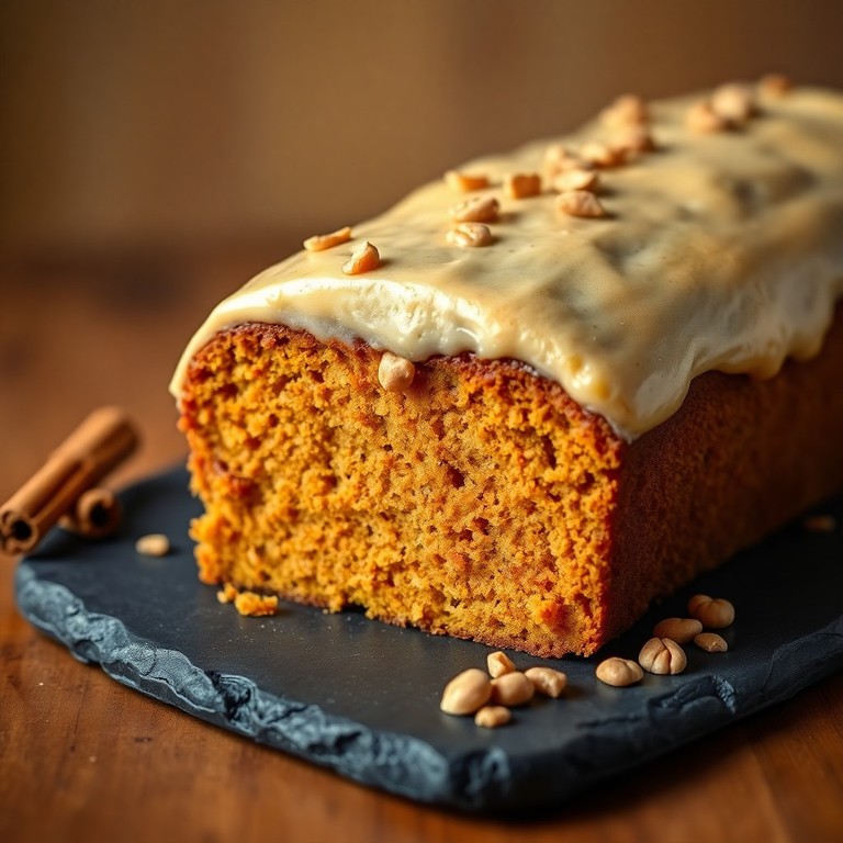 Torta Soffice di Zucca, Cannella e Marmellata con Glassa al Burro di Arachidi