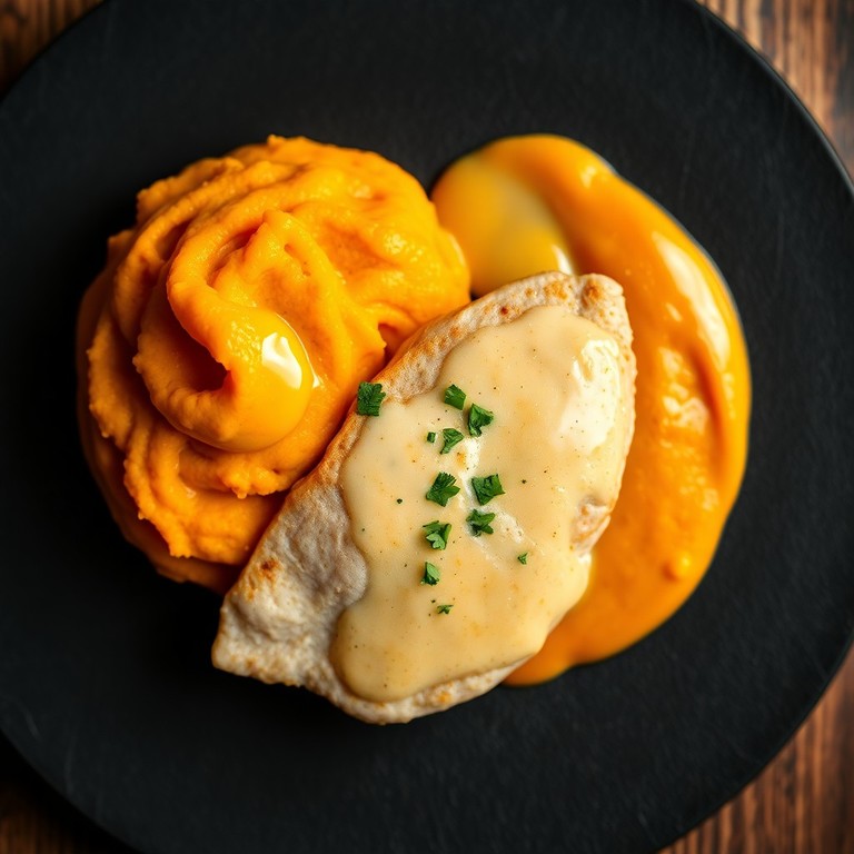 Escalopes de Dinde Crémées à la Moutarde Douce et Purée de Patate Douce au Cookéo