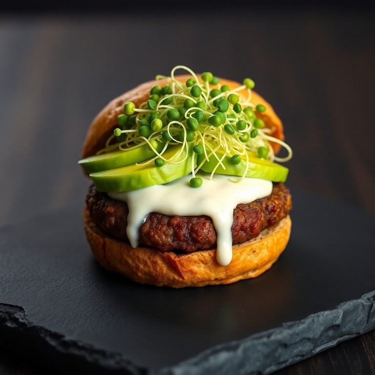 Hamburguesa Veggie Gourmet con Aguacate y Brotes