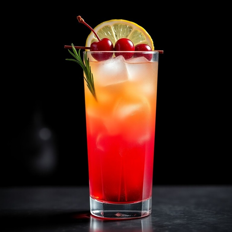 Sol de Cereza y Limón: Cóctel Equilibrado