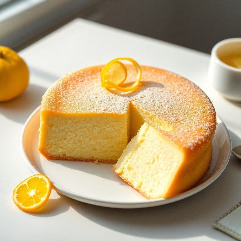 Fruchtiger Veganer Yuzu-Cotton Cheesecake