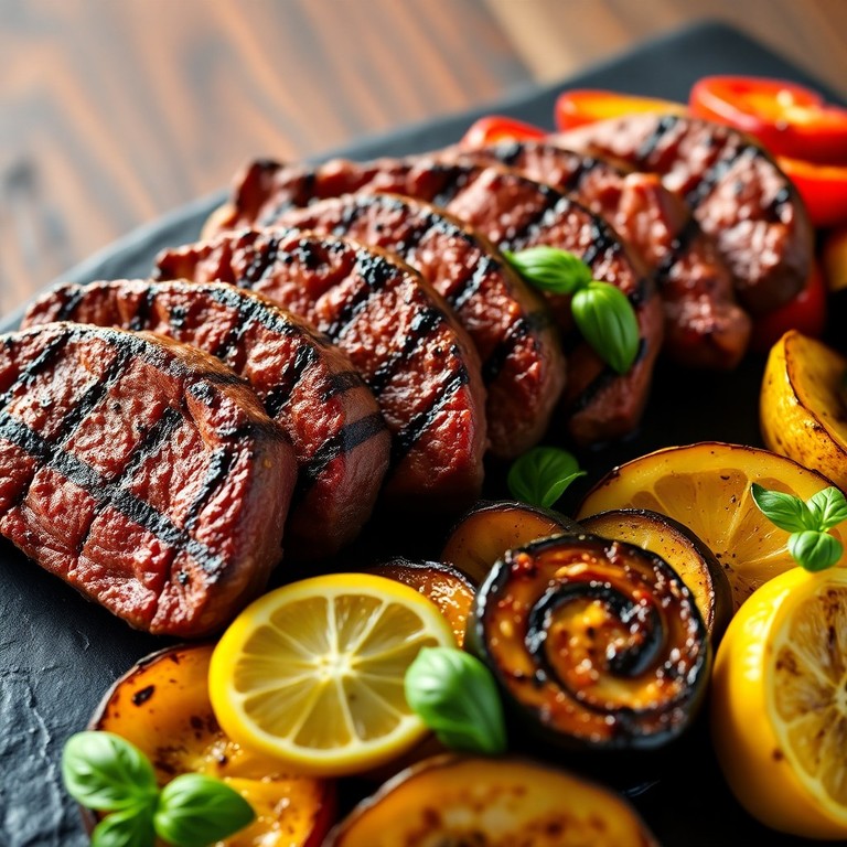 Grillade de Bœuf aux Légumes Méditerranéens Rôtis