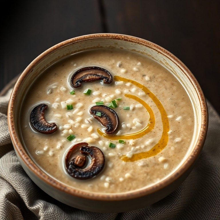 Soupe Crémeuse de Champignons et Sarrasin à l'Assaisonnement Boréal