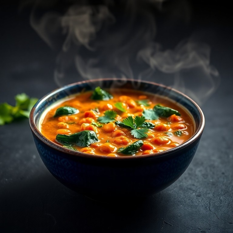 Curry Végétarien Riche aux Lentilles Corail et Épinards