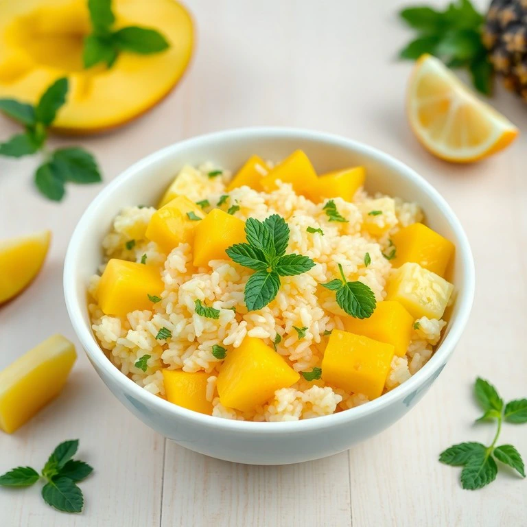 Ensalada Refrescante de Arroz Zambito y Frutas Tropicales