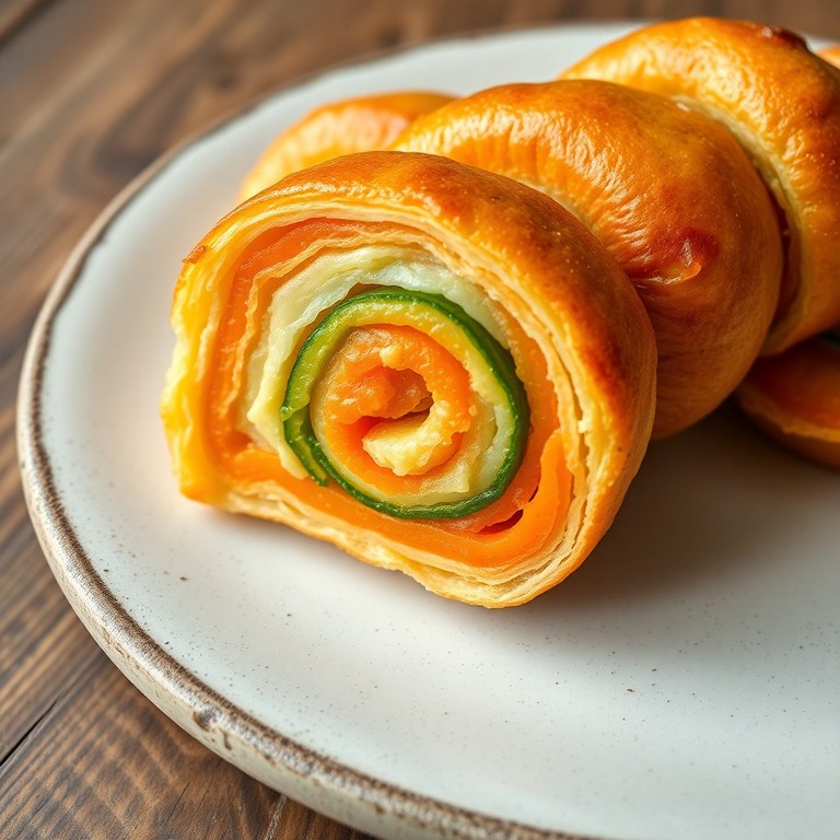 Aromatische Gemüse-Schnecken aus Blätterteig