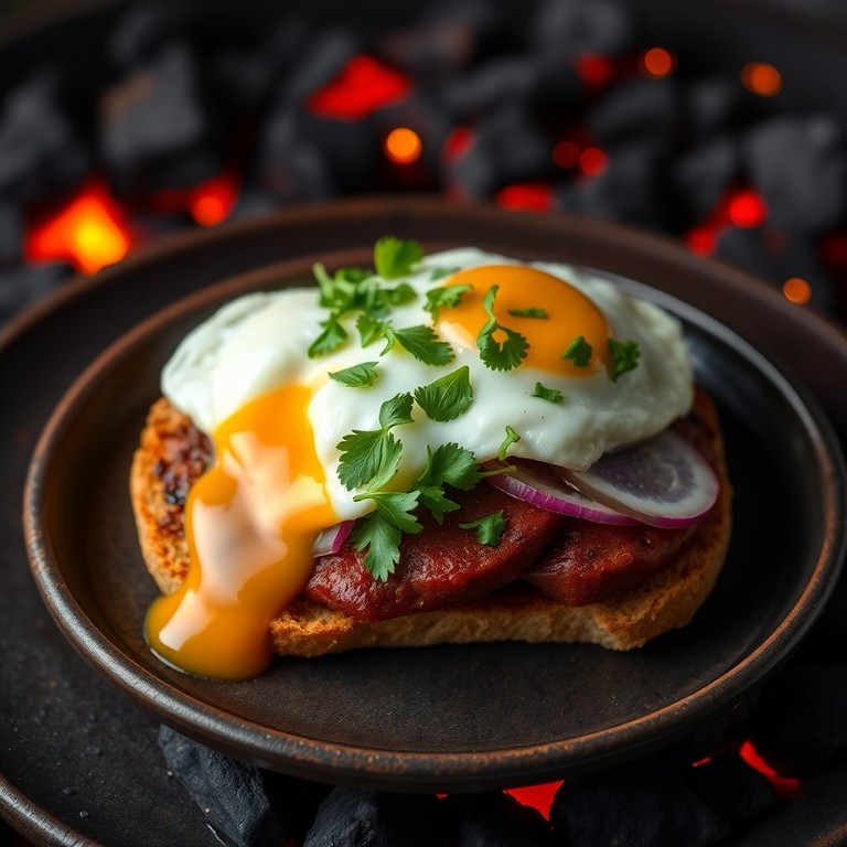 Huevos al Carbón con Chorizo Ahumado