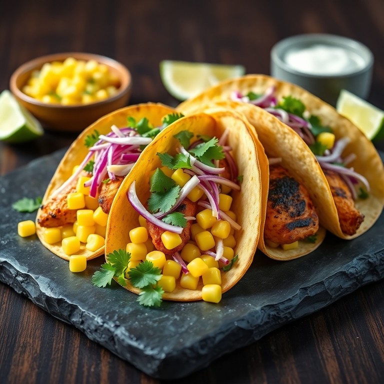 Tacos de Pechuga Asada y Maíz Dulce