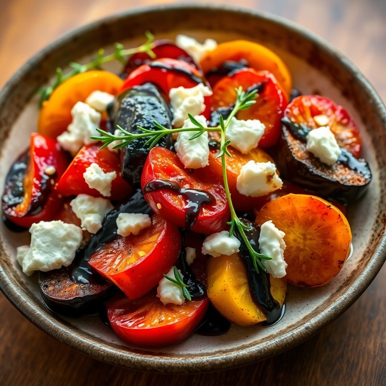 Ensalada Templada de Verduras Asadas con Aceite DOP y Queso de Cabra de Caravaca