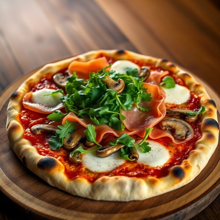 Pizza aux Champignons de Paris et Jambon de Parme