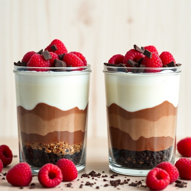 Gesunder Quark-Schoko-Cheesecake im Glas