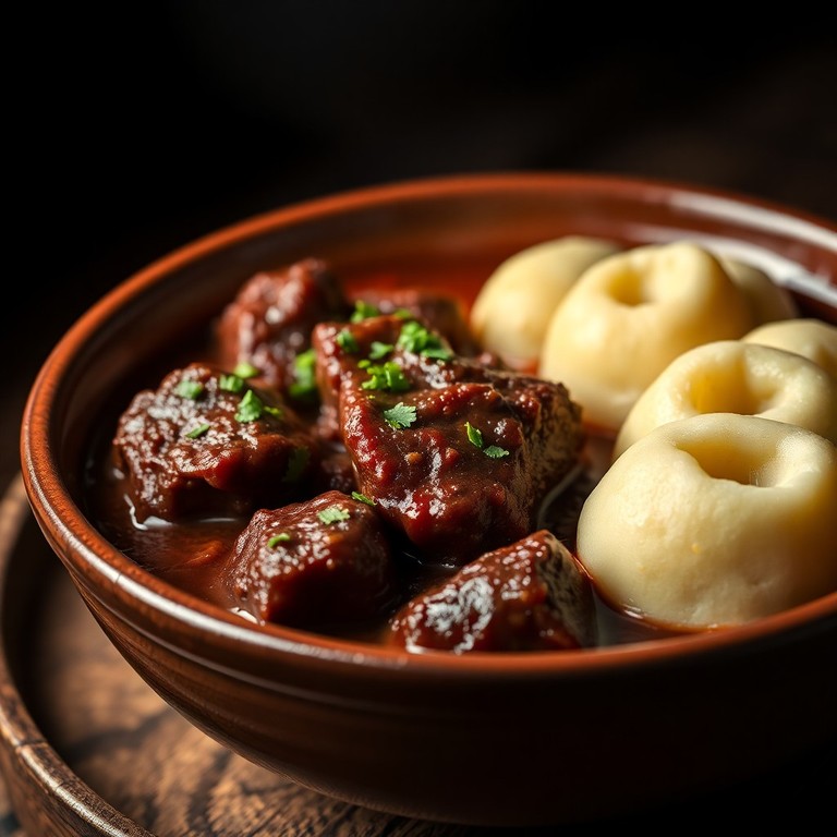 Elegantes Rehgulasch mit kräftigem Rotwein