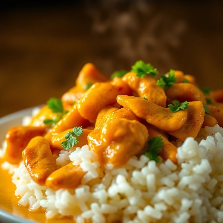 Salteado Cremoso de Pollo al Curry (Estilo Milanesa)