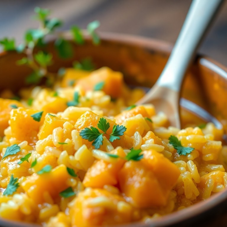 Cremige Kürbis-Gemüse-Reispfanne mit Frischkäse (ohne Suppenpulver)