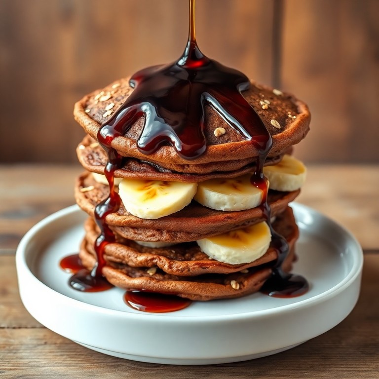 Pancakes Esponjosos de Chocolate, Avena y Plátano