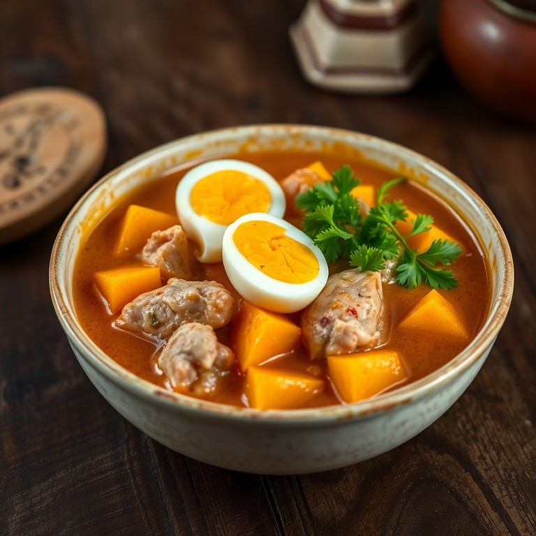 Guiso Criollo de Pollo y Zapallo con Huevo Duro