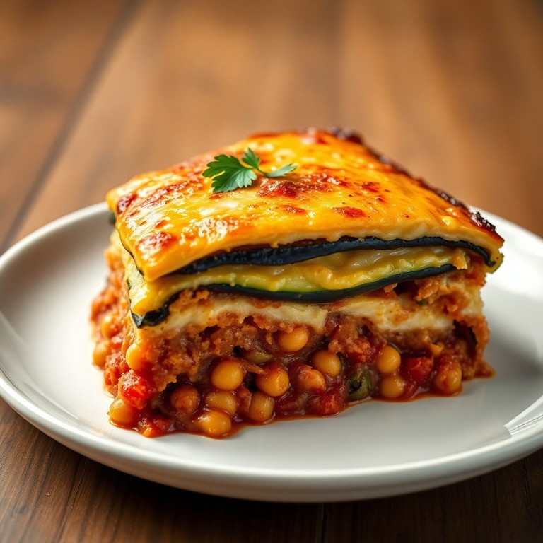 Vegetarische Griekse Moussaka met Courgette en Paprika