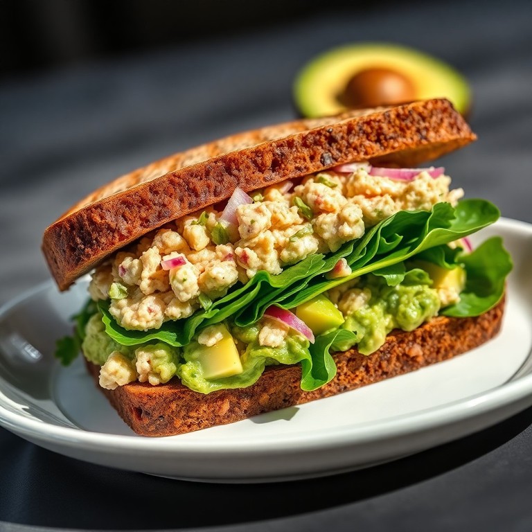 Bocadillo Ligero de Atún y Aguacate en Pan Integral