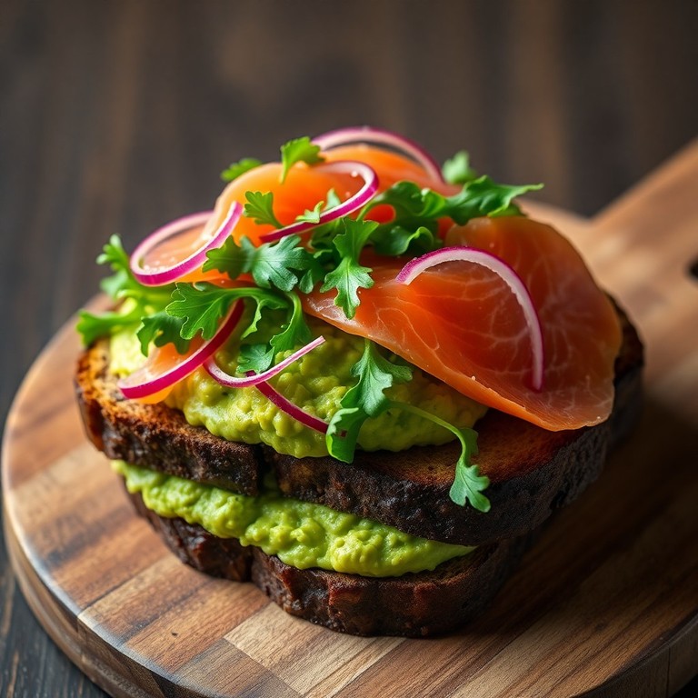 Bocadillo de Salmón Ahumado y Aguacate en Pan de Proteínas