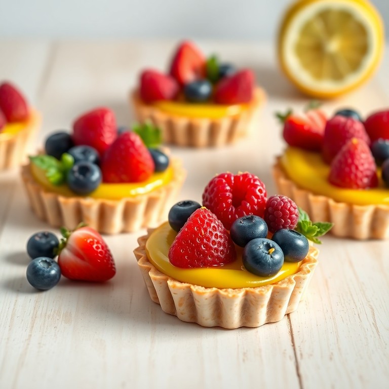 Mini Tartas Keto de Crema de Limón y Frutos Rojos