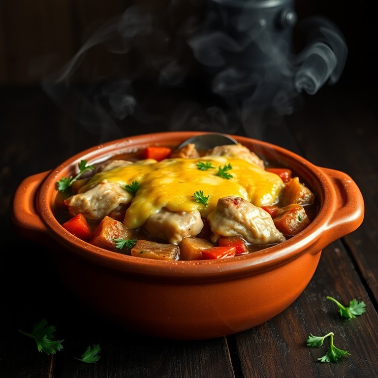 Geleneksel Tavuklu ve Sebzeli Toprak Güveç