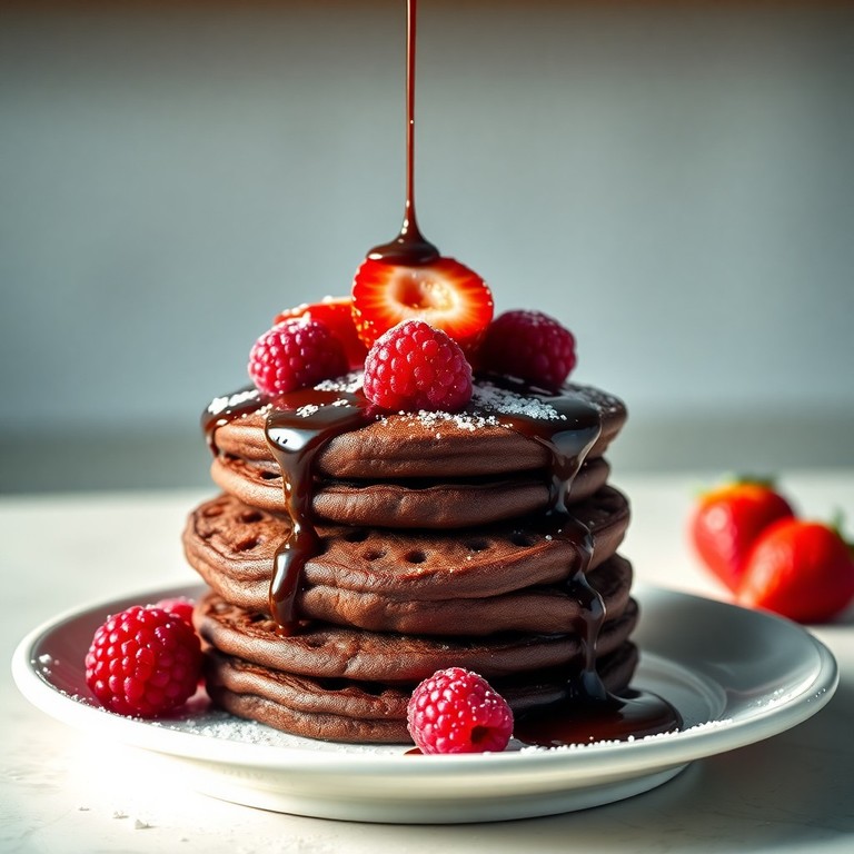 Fluffy Chocolate Protein Pancakes