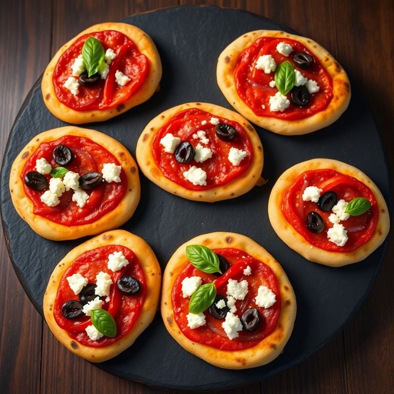 Mini Pizzas Mediterráneas con Masa Casera