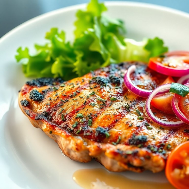 Куриный стейк в пряных травах на сковороде