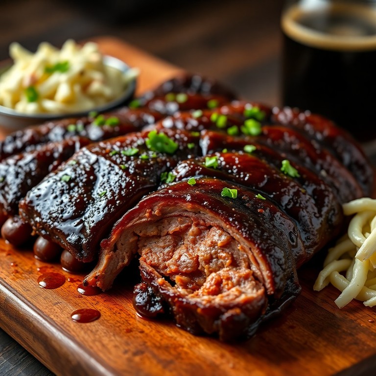 Slow-Smoked Guinness Ribs with Maple-Brown Sugar Glaze