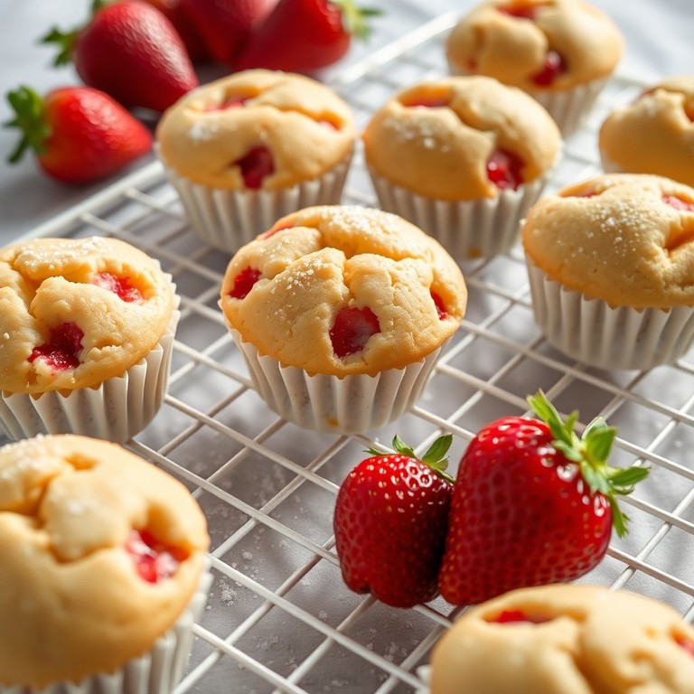 Mini Muffins Esponjosos de Fresa y Yogur Griego