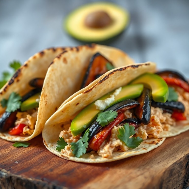 Wraps de Pollo, Aguacate y Escalivada con Tortillas de Maíz