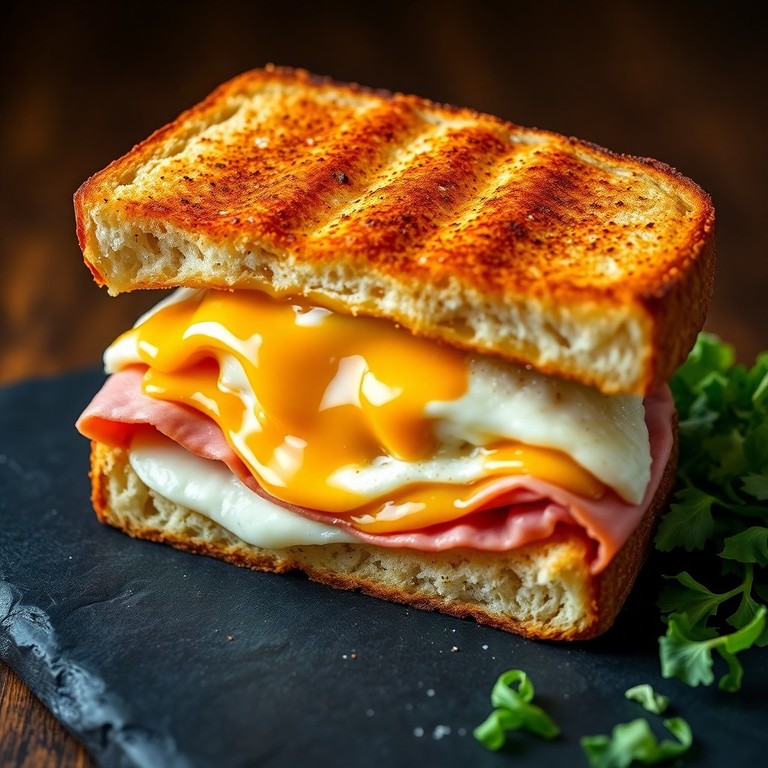 Klassisk Skinke- og Ostesandwich med Kryddersmør