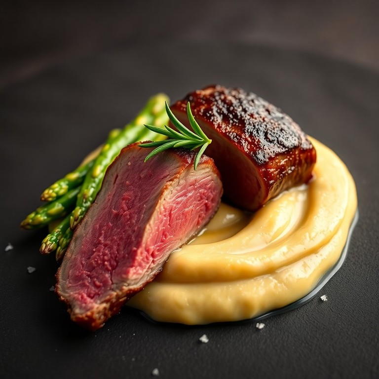 Elg Indrefilet med Rosmarin, Hvitløk og Kremet Potetpuré