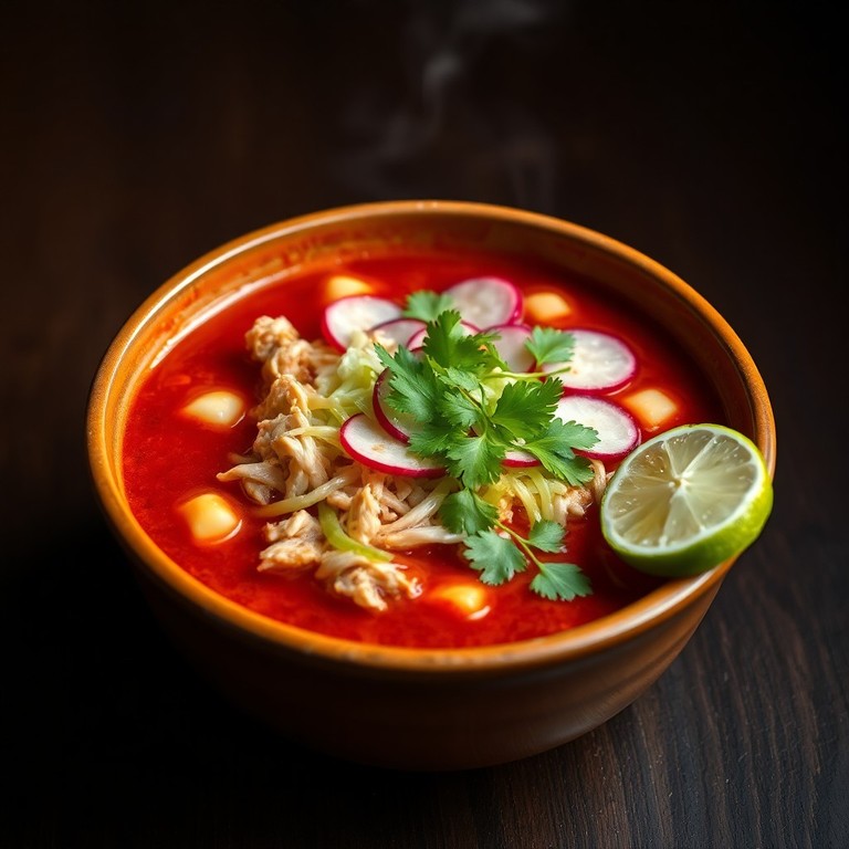 Slow-Cooked Red Chili Chicken Posole Rojo