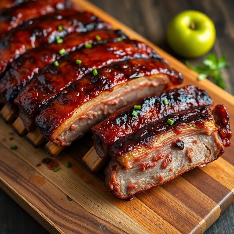 Sweet Apple-Infused Boiled Ribs with Sticky BBQ Glaze