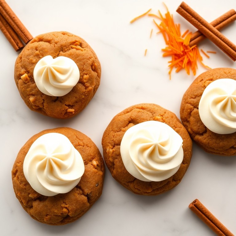 Fudgy Carrot Cake Cookies with Cream Cheese Swirl