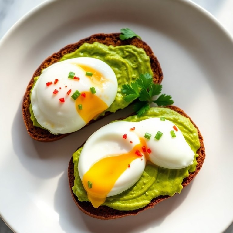 Tostadas de Aguacate y Huevo Pochado (Desayuno Balanceado)