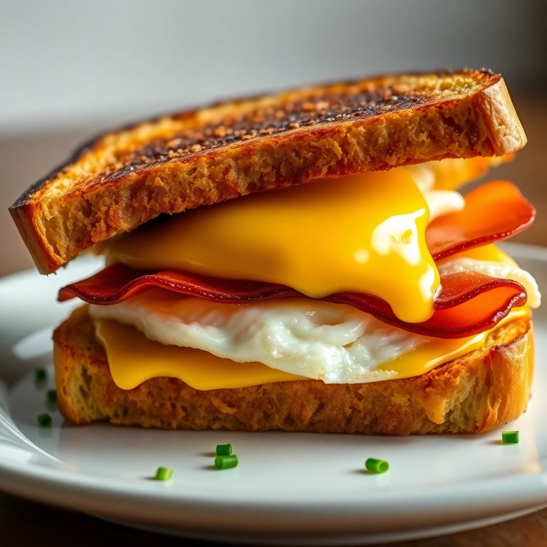 Classic Canadian Bacon and Egg Breakfast Sandwich